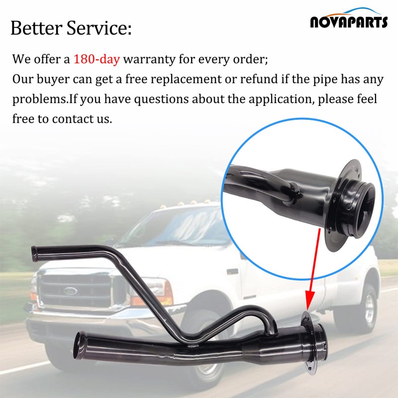 NOVAPARTS Fuel Gas Tank Filler Neck Tube Pipe for 1999 2000 2001 2002 2003 2004 Ford F250 Super Duty & F350 Super Duty Pickup (ONLY Midship tank With 8' bed Gasoline) F81Z9034NA FN786 SK577229 - Image 3